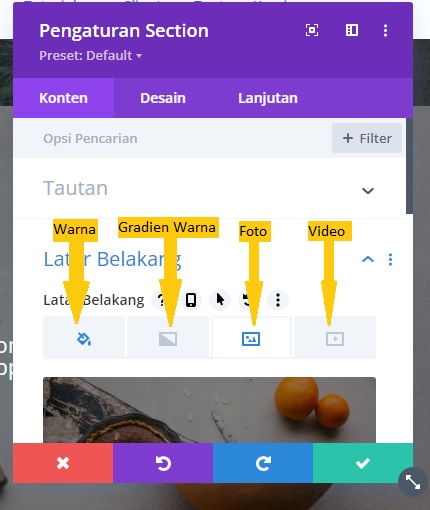 disain latar belakang divi
